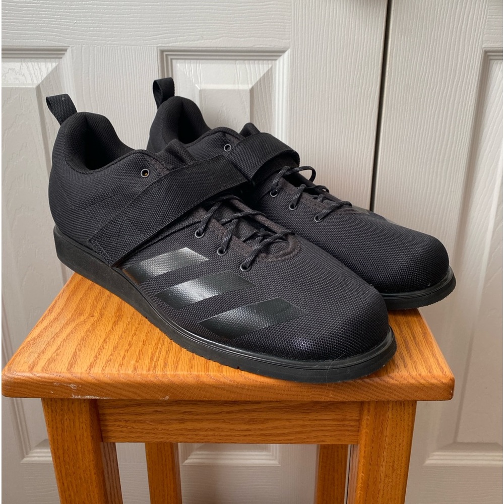 adidas Core Black Powerlift 4 Weightlifting Athletic Shoes SZ 16